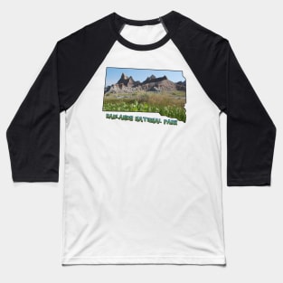 South Dakota State Outline (Badlands National Park) Baseball T-Shirt